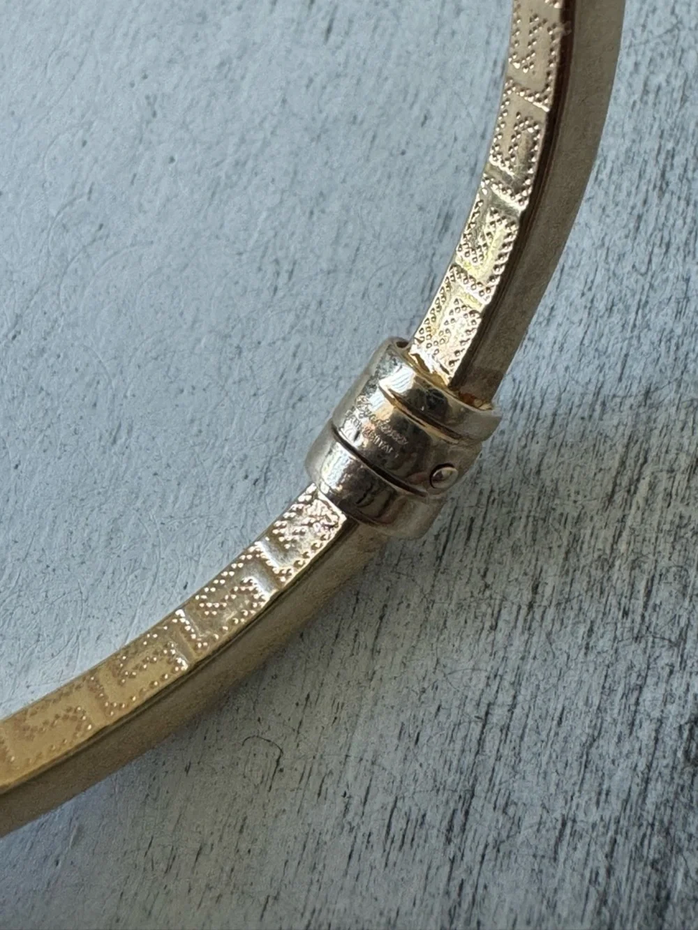 MIA FIORE Gold Plated Bronze Greek Key Dyadema Bangle Bracelet